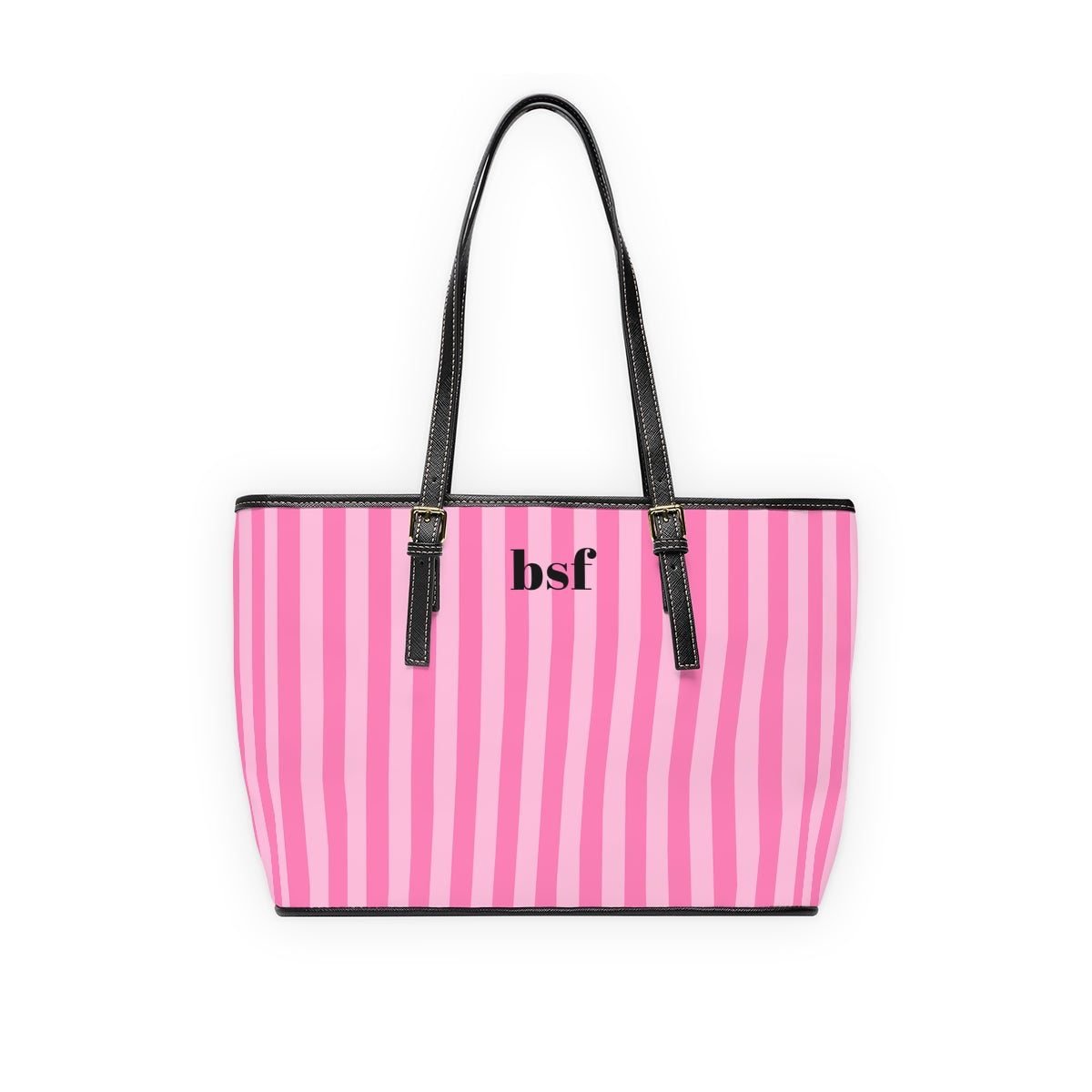 Monogram Tote Bag (pink stripe)