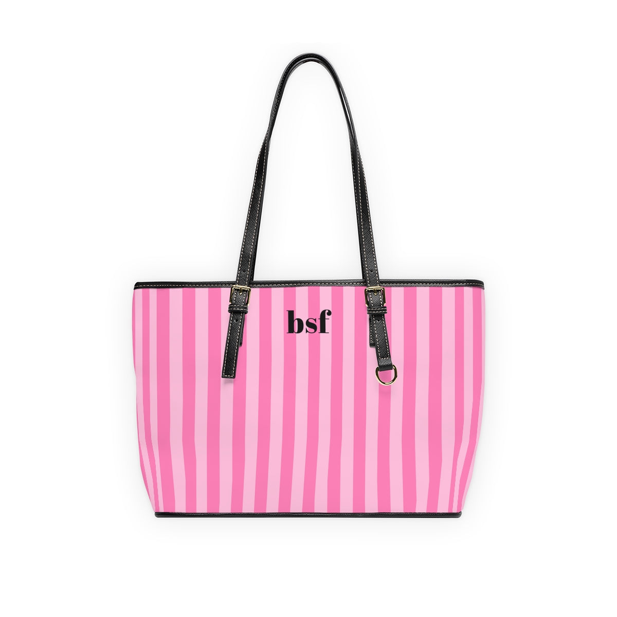 Monogram Tote Bag (pink stripe)