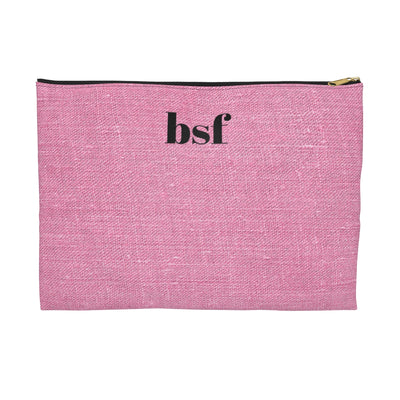 Pink Heather Initial Monogram Accessory Pouch Set