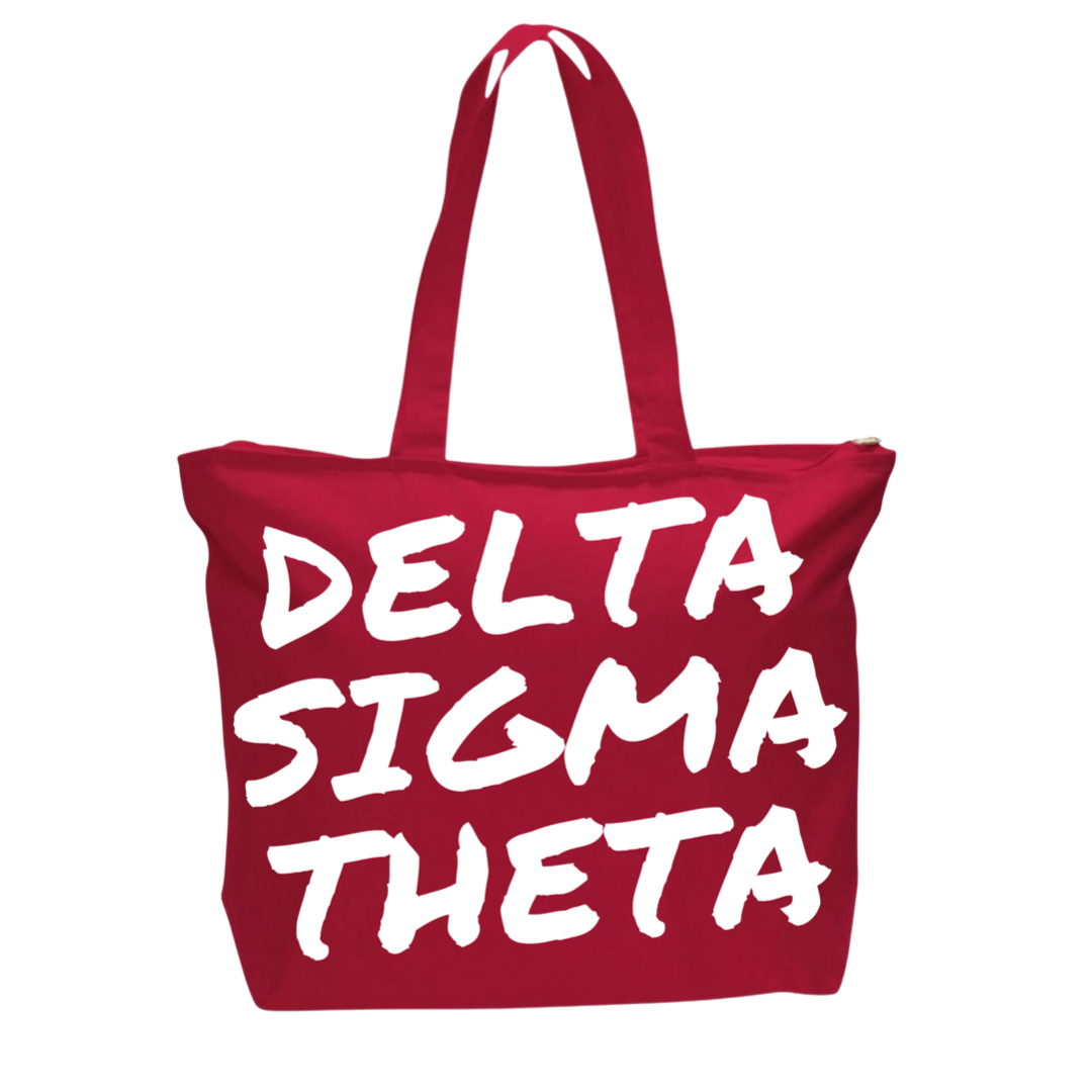 Delta Sigma Theta Canvas beach tote