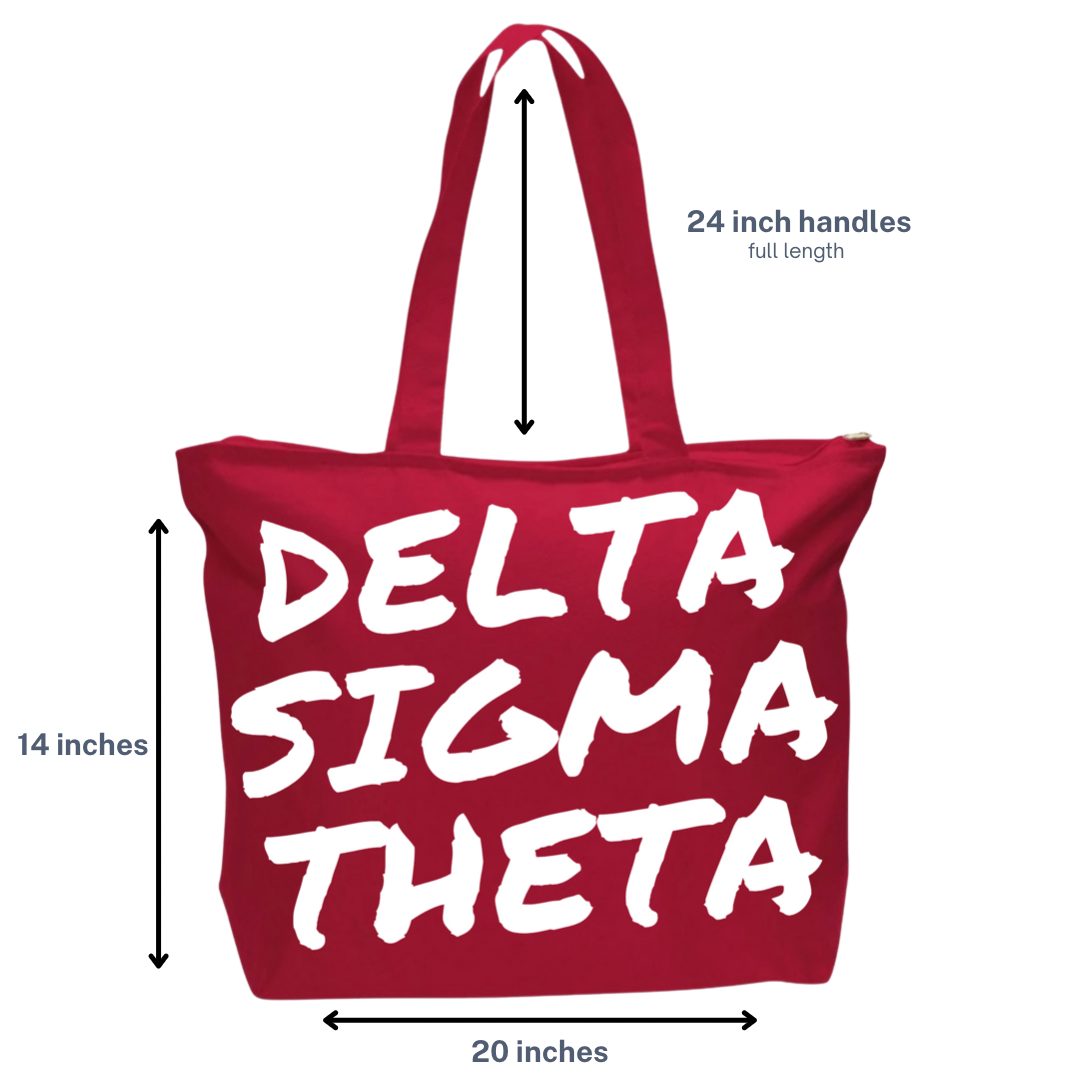 Delta Sigma Theta Canvas beach tote