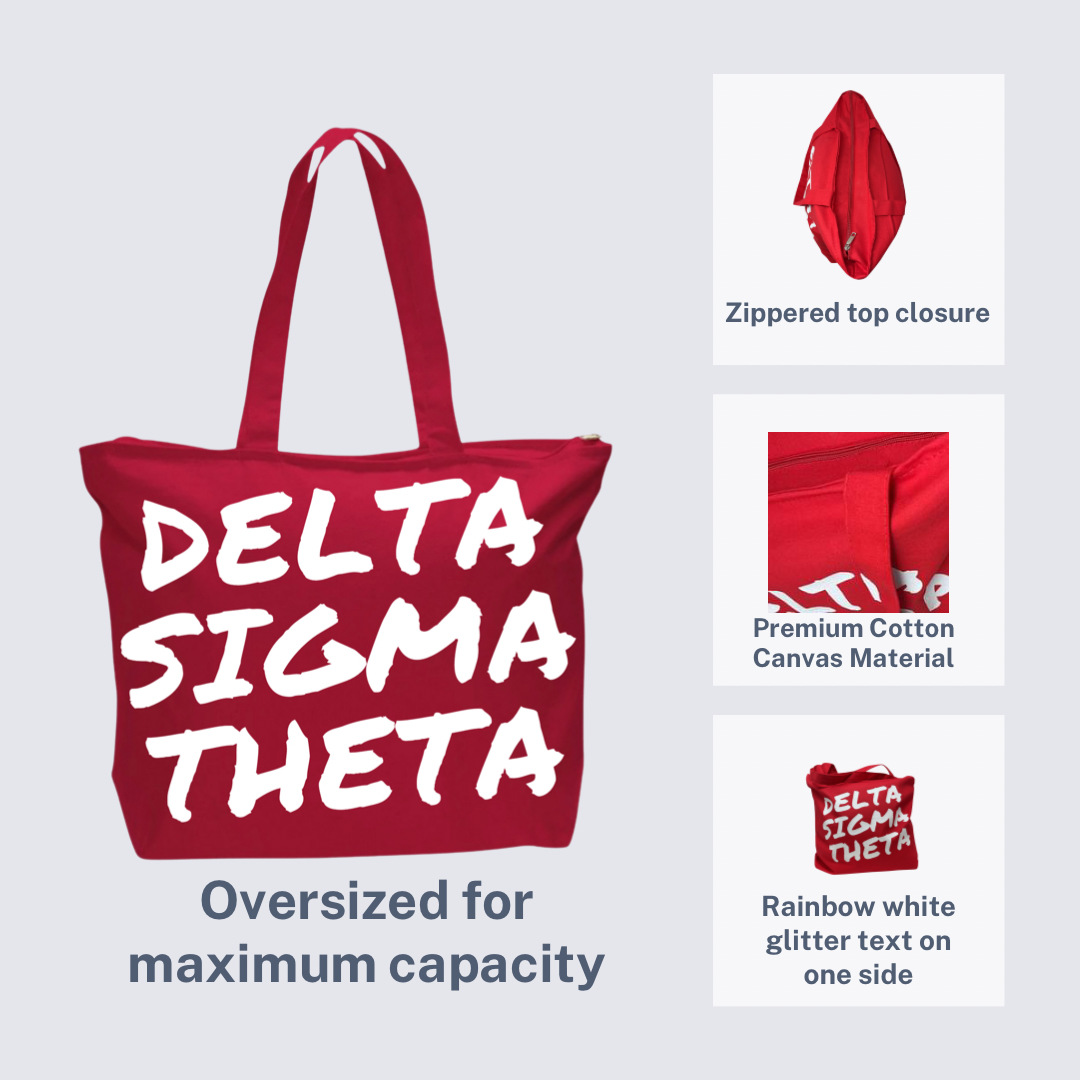 Delta Sigma Theta Canvas beach tote