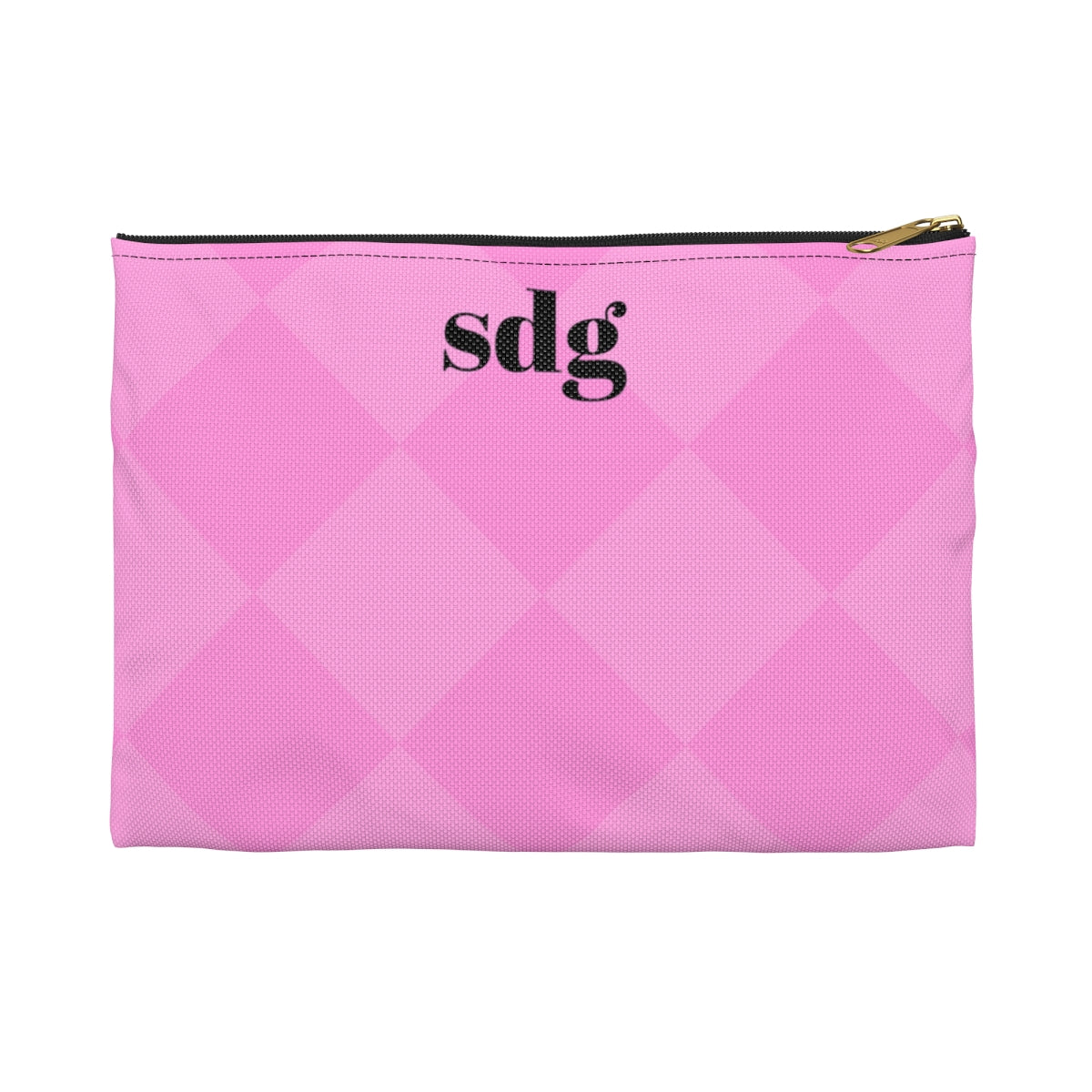 Pink Diamond Initial Monogram Accessory Pouch Set